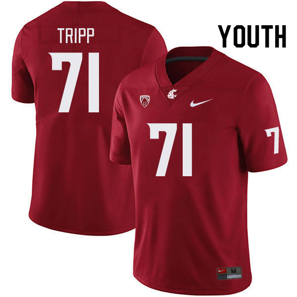 Youth #71 Ashton Tripp Washington State Cougars College Football Jerseys Stitched Sale-Crimson